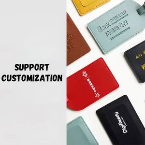 Etiquetas de equipaje de cuero PU en blanco, ajustables, multicolor, de lujo, para tarjetas de embarque y maletas de viaje. - Product Image 3