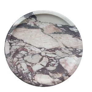 Nordic Custom Natural Marble Serving Plate Best Selling Natural Stone Marble Inlay Plates