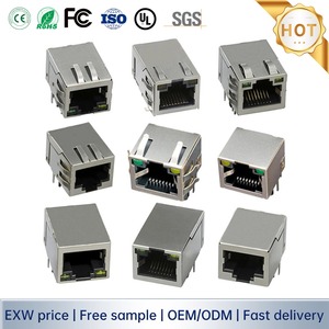 Connettore RJ45 Femmina 1x1 a Porta Singola Senza LED, <span class=keywords><strong>Jack</strong></span> di Rete a 8 Pin, Connettore Ethernet RJ45 8P8C, <span class=keywords><strong>Jack</strong></span> Modulare RJ45 - Product Image 1
