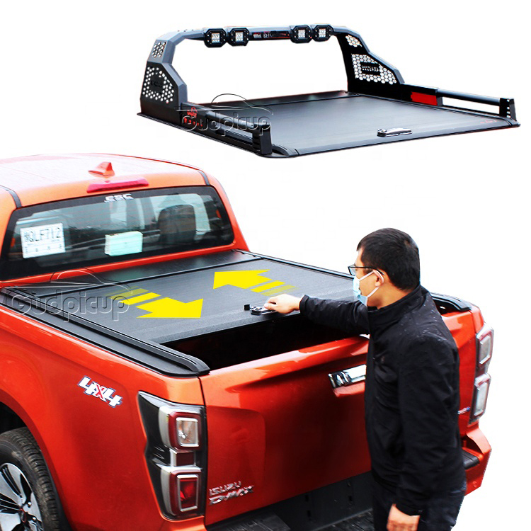 Couvercle de Tonneau en aluminium rétractable ram 1500 couvercle de lit de camionnette pour tacoma chevrolet silverado