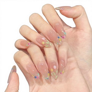 <span class=keywords><strong>Uñas</strong></span> Postizas Elegantes Pintadas a Mano con Diseño <span class=keywords><strong>de</strong></span> <span class=keywords><strong>Tulipanes</strong></span>, Color Rosa Nude, Reutilizables, Ovaladas, para Uso Diario, Gran Venta <span class=keywords><strong>de</strong></span> Primavera/Verano TSZS - Product Image 4