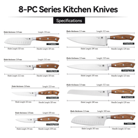 Couteau Santoku multifonction de 7 pouces en acier inoxydable 3Cr13 avec manche ergonomique en bois, conçu pour une utilisation longue durée