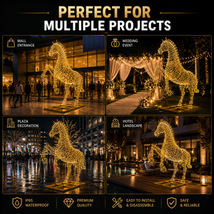 Décoration de cheval géant à LED, éclairage paysager commercial extérieur pour place publique, mariage, hôtel, événement, <span class=keywords><strong>marché</strong></span> de <span class=keywords><strong>Noël</strong></span> - Product Image 3