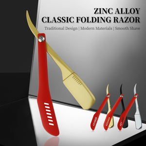 มีดโกนแบบพับได้ด้วยมือสำหรับช่างตัดผมมืออาชีพใบมีดขอบตรงออกแบบโลโก้ได้ตามต้องการ - Product Image 2