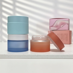 15g 20g 30g 50g Glass Cosmetic Jars Empty Cream Jar Frosted <b>Container</b> Gold Lids Custom Eye Face Skincare Packaging - Product Image 2