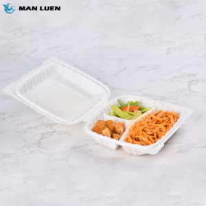 Food Grade Microwavable Disposable Plastic To GO Hinged Clamshell Packaging Box for Food