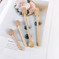 Palito Dispensador de Miel de Madera Natural, Portátil para Dispensar Mermelada y Jarabes en Frascos, para la Cocina
