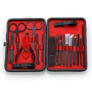 Set <span class=keywords><strong>de</strong></span> Manicura Profesional <span class=keywords><strong>de</strong></span> 18 Piezas, <span class=keywords><strong>Pinzas</strong></span>/Cortauñas/Cortador <span class=keywords><strong>de</strong></span> <span class=keywords><strong>Uñas</strong></span> Curvos <span class=keywords><strong>de</strong></span> Acero Inoxidable con Apertura <span class=keywords><strong>de</strong></span> Mandíbula Ancha <span class=keywords><strong>para</strong></span> el Cuidado Personal <span class=keywords><strong>de</strong></span> Dedos <span class=keywords><strong>de</strong></span> Manos y <span class=keywords><strong>Pies</strong></span> - Product Image 1