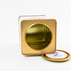 Lata de Té Metálica Cuadrada con Borde Dorado Personalizado, Tapa Redonda Interior, Impresión Bilingüe, hasta 9 onzas, para Envasado de Té Negro de Ceilán, Sri Lanka - Product Image 5