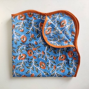 Custom Flower Printing <b>Linen</b> Napkins with Embroidered LOGO Cotton <b>Linen</b> Placemat Wedding Napkins <b>Table</b> <b>Cloth</b> With Label - Product Image 3