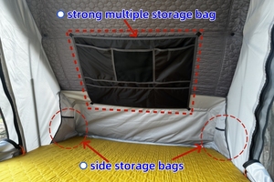 Tente de toit triangulaire en aluminium pour le camping, tissu Oxford imperméable, tente de toit rigide pour voiture pour 2 personnes, pour l'extérieur - Product Image 4