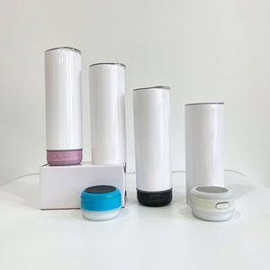 Latest 20Oz Sublimation Glow in Dark Music <b>Vacuum</b> Insulated Speaker Stainless Steel Straight Tumbler Lids With Straws - Product Image 2
