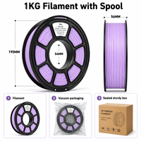 Stock local aux États-Unis : Filament PLA pour imprimante 3D, 1,75 mm, violet lilas, 1 kg, bobine en plastique