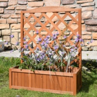 Jardinière en bois de sapin massif, écologique et durable, pour la culture de plantes aromatiques, légumes et fleurs, avec treillis