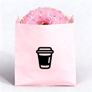 Custom Printed Eco-Friendly Kraft Double Open Pocket Oilproof Greaseproof Bread Waffle Burger Sandwich <b>Paper</b> <b>Bag</b> - Product Image 1