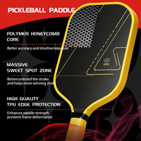 Raquette de pickleball FC KT700 de haute qualité en fibre de carbone synthétique 16 mm pour l'entraînement en extérieur, logo personnalisé, tendance pour enfants