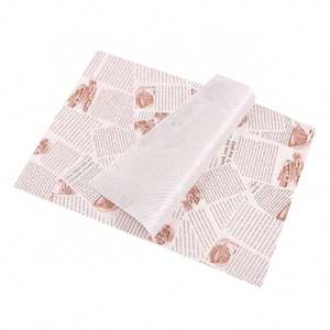 Papel para Alimentos a Prueba de Grasa Personalizado al por Mayor, Papel para Hamburguesas con Recubrimiento de PE para Envolver Hamburguesas, Papas Fritas y Otros Alimentos - Product Image 1