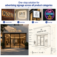 Enseigne LED 3D en acrylique personnalisée AmberGlow pour logo d'entreprise, publicité, hôtels, bars, utilisation extérieure, télécommande