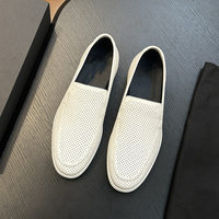 Mocassins de luxe pour hommes en cuir véritable perforé, style Old Money, à enfiler, décontractés
