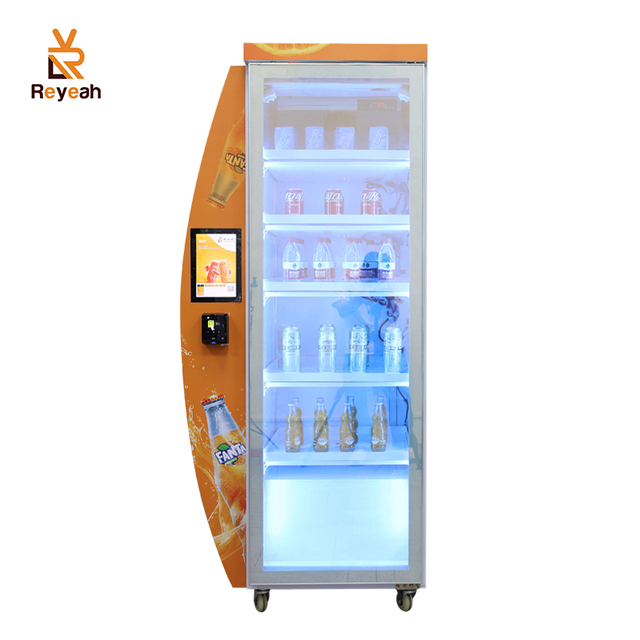 Smart Fridge Intelligent Unmanned Vending Machine Refrigerator for Fresh Food Milk Beverages with Smart Freezer