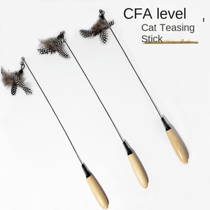 Katzenspielzeug mit Holzgriff Federkette und Glocke mit Austauschbarem Kopf Langlebiges Kratzspielzeug für Katzen - Product Image 3