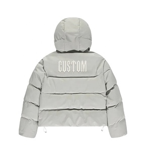 Custom Plus Size Hood Windbreaker Grueso Corto <span class=keywords><strong>Trapstar</strong></span> Puffer Hombres de invierno de piel Down Cost Jacket - Product Image 4