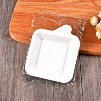 Assiette jetable petite et compostable en fibre de bagasse de canne à sucre blanche en gros pour le camping, les gâteaux et les collations