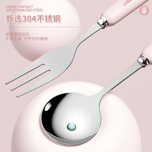 <b>Camping</b> Cutlery Set With <b>Storage</b> <b>Box</b> Travel Stainless Steel Silverware Baby Cute Cartoon Fork Spoon Chopsticks - Product Image 3