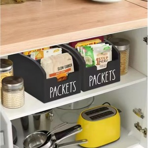 Wooden Multi Compartment <b>Tea</b> Bag Storage <b>Box</b> Rectangle Solid Color No Lid Standing Type Office Organizer Cabinet Organizer - Product Image 1