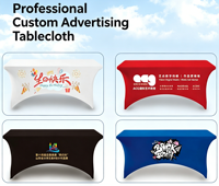 Nappe extensible personnalisée de 6 pieds avec logo |   Housse de table opaque en spandex 230GSM |   Nappe de table imprimée en couleur pour salon professionnel