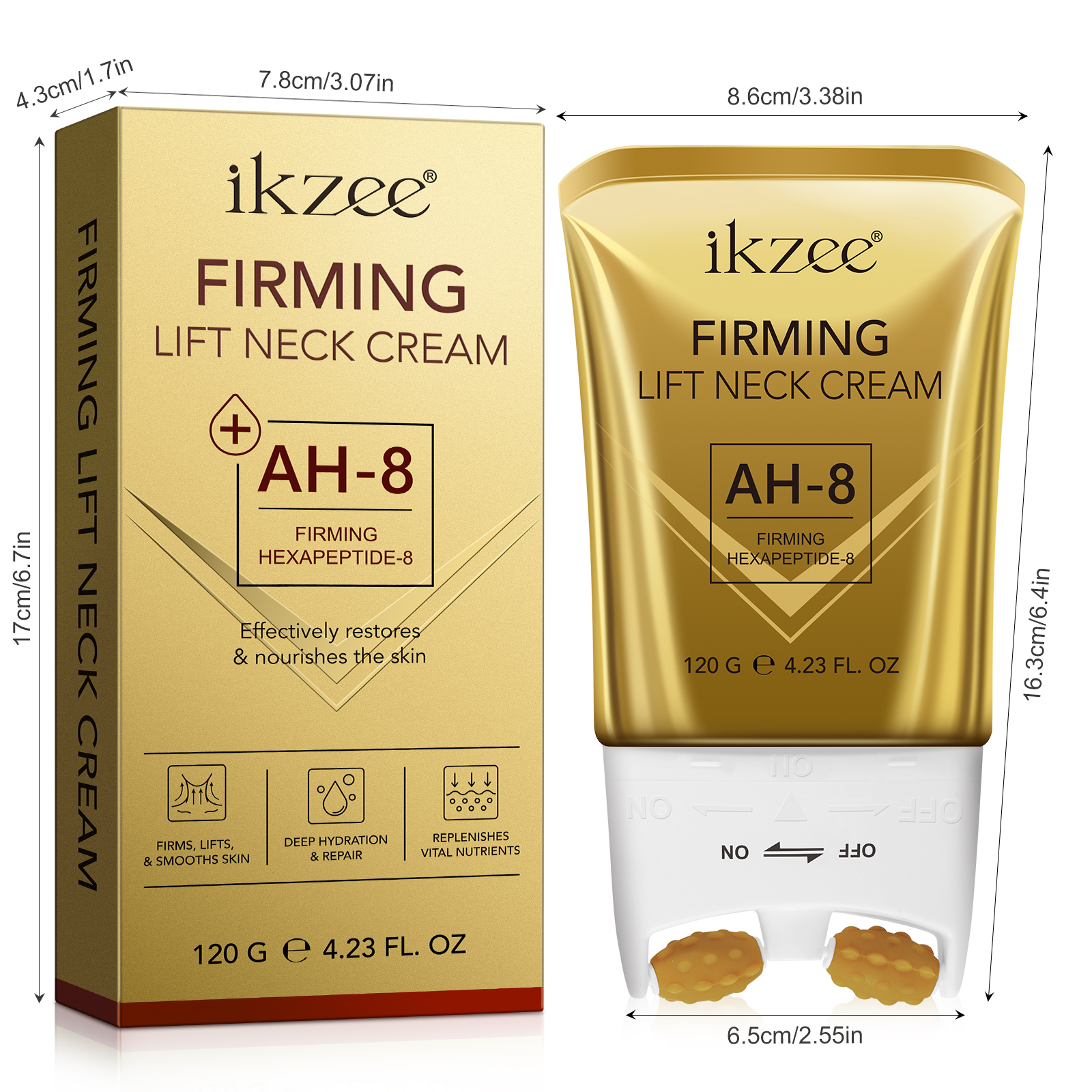 Ikzee AH-8 Neck Firming Cream - Anti-Wrinkle & Moisturizing