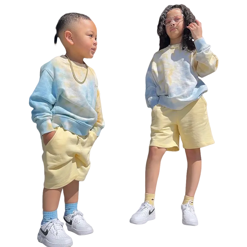Hot Sale Toddler Boy Suit Clothes 100% Cotton Kids Clothing Fleece Sweatshirt Two Piece Sets
