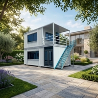 Casa Contenedor Prefabricada de 2 Pisos, Oficina Prefabricada, Vivienda Temporal, Edificio para Campamentos, Económico, Impermeable