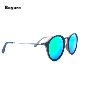Boyarn-gafas de sol polarizadas fotocromáticas clásicas para mujer, lentes de madera de acetato de alta calidad, CE