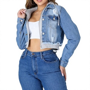 Chaqueta Vaquera Personalizada para Mujer al por Mayor, Estilo Vintage Lavado, Oversize, Casual, Streetwear, Fabricante y Proveedor OEM - Product Image 1