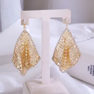 New Arriving Crystal Rhinestone Stud Earrings Super Bling Diamond Paillette Drop Earring Women Fashion Party Jewelry