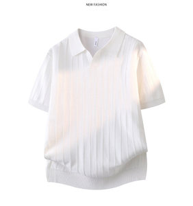 Polo en maille pour homme style Old Money, Nouveauté 2026, Léger et respirant, Manches courtes, Décontracté et élégant - Product Image 1