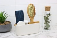 Boîte de rangement en bambou biodégradable, organiseur de bureau multifonctionnel, bac à papeterie moderne pour la maison et le bureau, support pour maquillage et cosmétiques