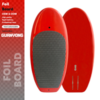 Papan Selancar Wingfoil Berkualitas Tinggi dari Karbon EPS PVC yang Diperkuat, Hydrofoil Ringan, Papan Selancar Foil Keras Warna Merah