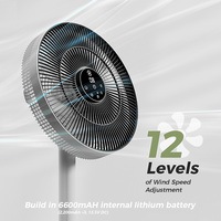 Ventilador de batería de 7200 mAh de pie recargable plegable oscilante de verano con control remoto para dormitorio Oficina hogar