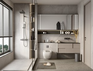 Armoire <span class=keywords><strong>de</strong></span> <span class=keywords><strong>salle</strong></span> <span class=keywords><strong>de</strong></span> <span class=keywords><strong>bain</strong></span> suspendue sur mesure JINGSHUN pour toute la maison <span class=keywords><strong>avec</strong></span> <span class=keywords><strong>colonne</strong></span> <span class=keywords><strong>miroir</strong></span>, gain <span class=keywords><strong>de</strong></span> place, étanche, installation robuste, hôtel - Product Image 3