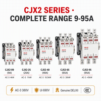 DELIXI CJX2-N Kontaktor Pembalik 9A-95A 3 Kutub 690V Interlock Mekanis Motor IEC60947-4-1 Bersertifikat CCC 2 Fasa 50/60Hz