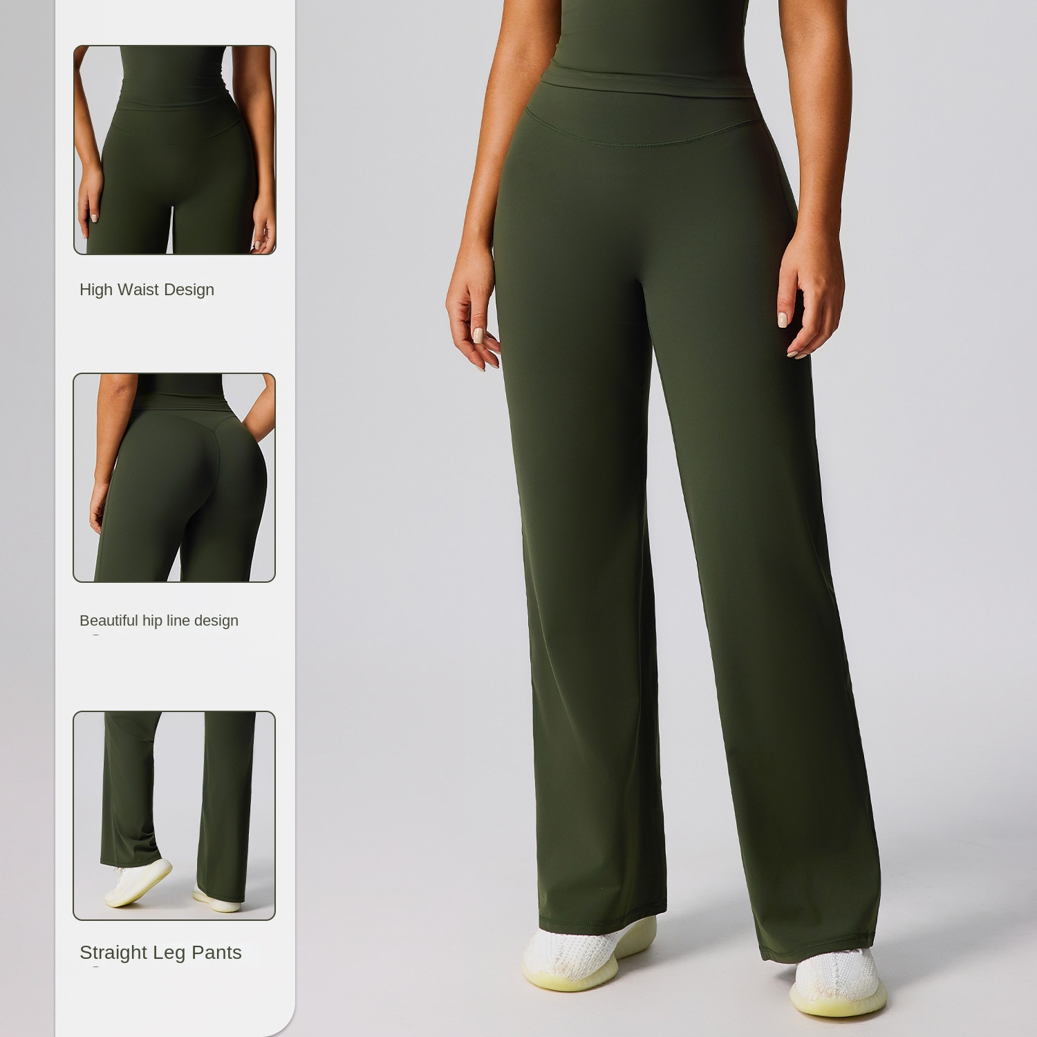 European American New Loose Plus Size Fitness Trousers Women's High Waist Elastic Waist Hip-lifting Wide Leg Sports Pants Yoga