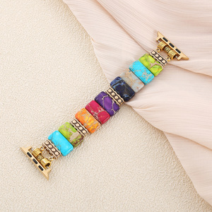 <span class=keywords><strong>Bracelet</strong></span> de montre chaîne bracelets de mode pour Iwatch 38 42 mm jaspe impérial <span class=keywords><strong>bracelet</strong></span> de montre perlé pour Apple Watch - Product Image 2