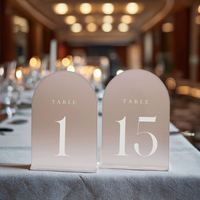 Givré Transparent arqué plaque d'immatriculation Table siège carte mariage anniversaire acrylique mariage Table numéro