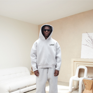 Hoodie court boxy personnalisé en coton brossé molletonné 500 g/m² – Hoodie boxy épais et court - Product Image 3