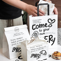 Sacs personnalisés écologiques en papier kraft blanc pour boulangerie-pâtisserie