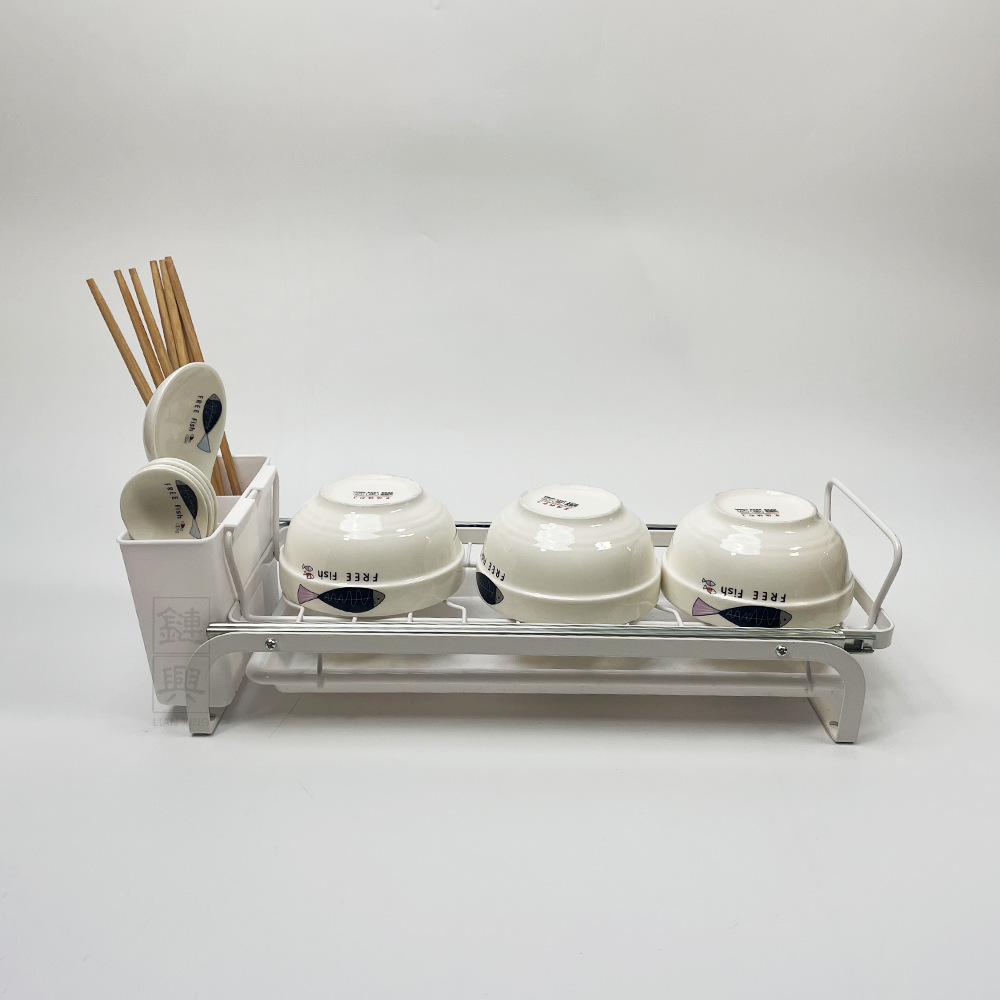 Kitchen Collapsible Dish Rack with Drain Bowl Chopsticks Storage Rack Iron Drain Household Storage Cages