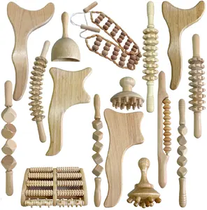 Kit de masaje de madera de alta calidad, herramientas de drenaje linfático para moldear el cuerpo, cuidado corporal, masajeadores para alivio del dolor