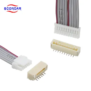 SCONDAR-conector OEM JST GH personalizado, cable a Borad, arnés de cableado, Kit de paso de 1,25mm, 2, 3, 6, 8 pines con carcasa de oblea de bloqueo